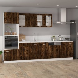 vidaXL Mobile Pensile Vetro Rovere Fumo 40x31x60 cm Legno ingegnerizzato