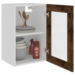 vidaXL Mobile Pensile Vetro Rovere Fumo 40x31x60 cm Legno ingegnerizzato