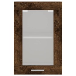 vidaXL Mobile Pensile Vetro Rovere Fumo 40x31x60 cm Legno ingegnerizzato