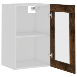 vidaXL Mobile Pensile Vetro Rovere Fumo 40x31x60 cm Legno ingegnerizzato