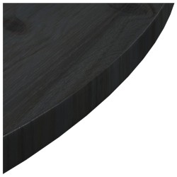 Piano Tavolo Nero Ø80x2,5 cm in Legno Massello di Pino