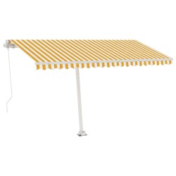 vidaXL Tenda da Sole Retrattile Manuale e LED 400x300cm Gialla Bianca