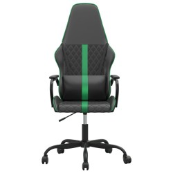 vidaXL Sedia da Gaming Massaggiante Verde e Nera in Similpelle