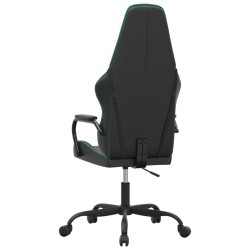 vidaXL Sedia da Gaming Massaggiante Verde e Nera in Similpelle