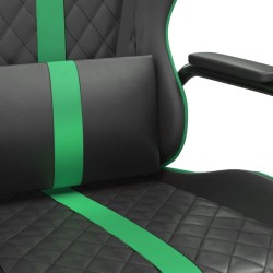 vidaXL Sedia da Gaming Massaggiante Verde e Nera in Similpelle