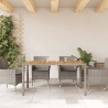 vidaXL Tavolo Giardino Piano Legno Acacia Grigio 150x90x75 Polyrattan