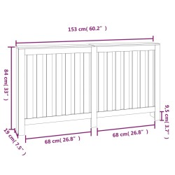 vidaXL Copertura Termosifone Bianca 153x19x84 cm Legno Massello Pino