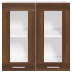 vidaXL Pensile in Vetro Rovere Marrone 60x31x60 cm Legno ingegnerizzato