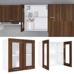 vidaXL Pensile in Vetro Rovere Marrone 60x31x60 cm Legno ingegnerizzato