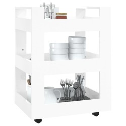 vidaXL Carrello da Cucina bianco lucido 60x45x80 cm Legno ingegnerizzato