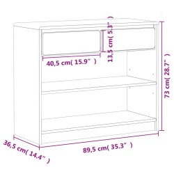 vidaXL Tavolo Consolle SAUDA Rovere 89,5x36,5x73cm Legno Massello Pino