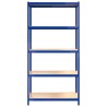 vidaXL Scaffali a 5 Ripiani 5 pz Blu in Acciaio e Legno ingegnerizzato