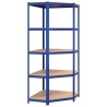 vidaXL Scaffali a 5 Ripiani 5 pz Blu in Acciaio e Legno ingegnerizzato