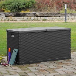 vidaXL Baule da Giardino Antracite 120x56x63 cm in Rattan PP