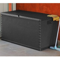 vidaXL Baule da Giardino Antracite 120x56x63 cm in Rattan PP