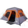 vidaXL Tenda da Campeggio 6 Persone Grigio e Arancione Impermeabile