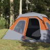 vidaXL Tenda da Campeggio 6 Persone Grigio e Arancione Impermeabile