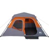 vidaXL Tenda da Campeggio 6 Persone Grigio e Arancione Impermeabile