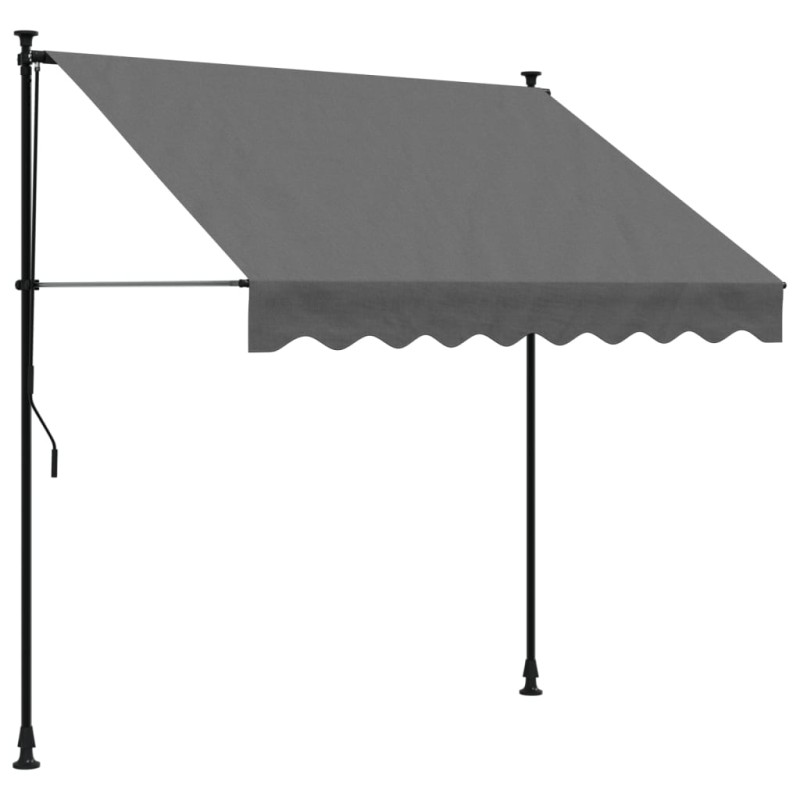 vidaXL Tenda da Sole Retrattile Antracite 200x150 cm Tessuto e Acciaio