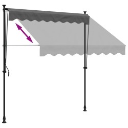 vidaXL Tenda da Sole Retrattile Antracite 200x150 cm Tessuto e Acciaio