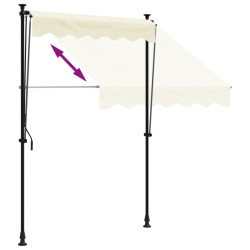 vidaXL Tenda da Sole Retrattile Crema 150x150 cm in Tessuto e Acciaio