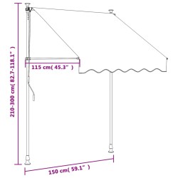 vidaXL Tenda da Sole Retrattile Crema 150x150 cm in Tessuto e Acciaio