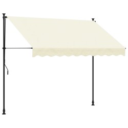 vidaXL Tenda da Sole Retrattile Crema 250x150 cm in Tessuto e Acciaio