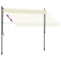 vidaXL Tenda da Sole Retrattile Crema 250x150 cm in Tessuto e Acciaio