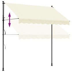 vidaXL Tenda da Sole Retrattile Crema 250x150 cm in Tessuto e Acciaio