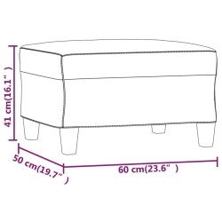 vidaXL Poggiapiedi Grigio 60x50x41 cm in Similpelle