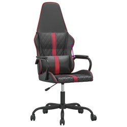 vidaXL Sedia Gaming Nero e Rosso Vino in Similpelle