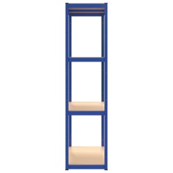 Scaffali a 4 Ripiani 4 pz Blu in Acciaio e Legno ingegnerizzato