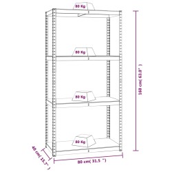 Scaffali a 4 Ripiani 3 pz Blu in Acciaio e Legno ingegnerizzato