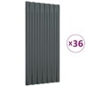 vidaXL Pannelli Tetto 36pz Acciaio Verniciato Polvere 80x36 Antracite