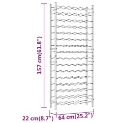 vidaXL Portabottiglie per 96 Bottiglie Metallo Bianco