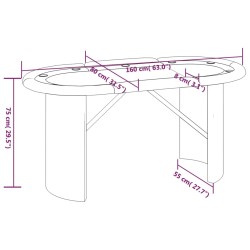 vidaXL Tavolo da Poker 10 Giocatori Verde 160x80x75 cm