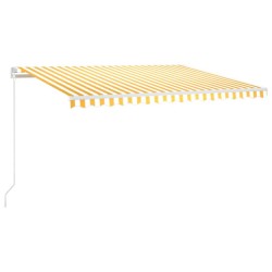 vidaXL Tenda da Sole Retrattile Manuale e LED 400x300cm Gialla Bianca