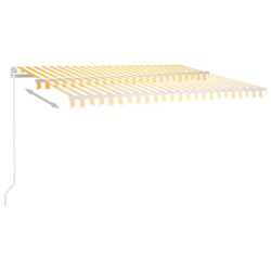 vidaXL Tenda da Sole Retrattile Manuale e LED 400x300cm Gialla Bianca