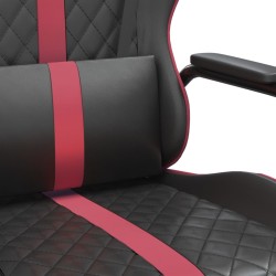 vidaXL Sedia da Gaming Massaggiante Rosso Vino e Nero in Similpelle