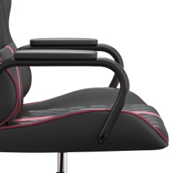 vidaXL Sedia da Gaming Massaggiante Rosso Vino e Nero in Similpelle