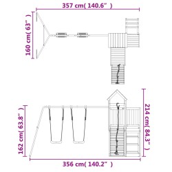 vidaXL Set da Gioco da Esterno in Legno Massello di Douglas