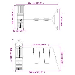 vidaXL Set da Gioco da Esterno in Legno di Pino Impregnato