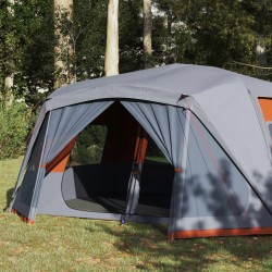 vidaXL Tenda da Campeggio 10 Persone Grigio e Arancione Impermeabile