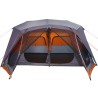 vidaXL Tenda da Campeggio 10 Persone Grigio e Arancione Impermeabile