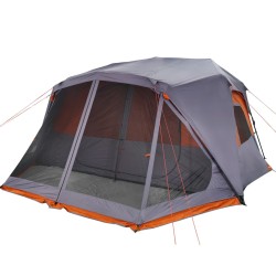 vidaXL Tenda da Campeggio 10 Persone Grigio e Arancione Impermeabile