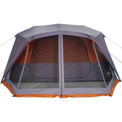 vidaXL Tenda da Campeggio 10 Persone Grigio e Arancione Impermeabile