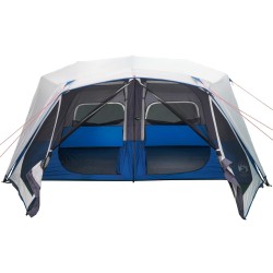 vidaXL Tenda da Campeggio con Luce LED 10 Persone Azzurro