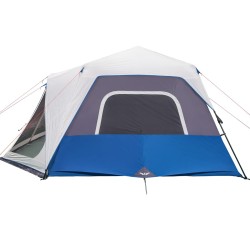 vidaXL Tenda da Campeggio con Luce LED 10 Persone Azzurro