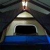 vidaXL Tenda da Campeggio con Luce LED 10 Persone Azzurro