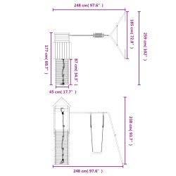 Set da Gioco da Esterno in Legno di Pino Impregnato